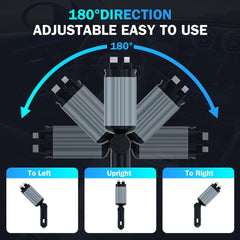 Fast 60W Car Charger with Starlight Roof – 4-in-1 Retractable USB-C Adapter, Dual USB Ports – Compatible with iPhone & Android