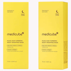 Medicube Night Care Bundle Pack of 2 – Collagen Firming & Turmeric Brightening Overnight Wrapping Peel-Off Sleep Masks for Hydration, Glow, Anti-Aging & Skin Repair