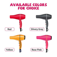 2000W Professional Infrared Hairdryer - Commercial Red Electric Blow Dryer, 110V/240V, Fast & Efficient Styling