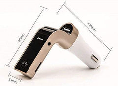 Car G7 LCD Bluetooth Car Charger FM Kit | MP3 Transmitter with USB & TF Card Slot | Hands-Free Calling | Compatible with All Android & iOS Devices | Golden