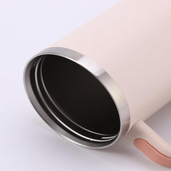 Stainless Steel Vacuum Mug with Screw Lid & Straw – Sweat-Proof, Leak-Proof Travel Flask for Hot & Cold Beverages