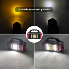 Solar Lantern Flashlight – USB Rechargeable, 4 Modes, Waterproof Portable Emergency Light for Camping, Hiking, and Power Outages (Multi)