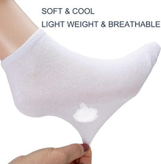 12 Pairs Ultra Thin Breathable Ankle Socks for Men & Women - Cool Summer Comfort Low Cut Socks (White)