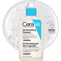 CeraVe SA Smoothing Cleanser – Gentle Exfoliating Face & Body Wash with Salicylic Acid, Ceramides & Hyaluronic Acid for Dry, Rough Skin, 236ml