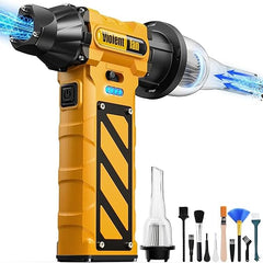 Electric Compressed Air Duster & Vacuum Cleaner 2-in-1 – Super Power Turbo Jet Blower, Rechargeable Mini Handheld Cleaner for PC, Car, Home & Camping