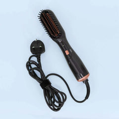 Professional 3-in-1 Hair Styling Brush with Hair Dryer, Straightener & Volumizer - Ionic Technology, Multiple Heat Settings for All Hair Types, Anti-Frizz Blowout Styler Brush, Ergonomic Design for Salon-Quality Results at Home and Travel