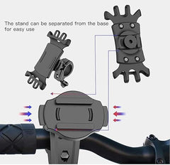 C66 Bike Bicycle Motorcycle Mobile Phone Holder Mount | Universal 360° Adjustable Rotation | Compatible with iPhone 12 Series, Samsung Galaxy S21/20, Note, Huawei, and More