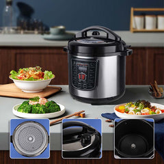 8L Smart Digital Pressure Cooker - Multi-Function Electric Rice Cooker with Non-Stick Pot & Stainless Steel Design