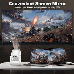 Mini Portable Projector 4K Edition 2024 – 280 ANSI, Mobile & TV Visual Enhancer with Android 11, WiFi, Bluetooth, Auto Correction, and 180º Rotation
