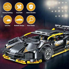 1215-Piece Sports Car Building Blocks | 1:14 Race Car Model Set | STEM Supercar Toy for Boys, Girls & Adults | Collectible Display, Engineering Kit