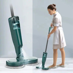 Household Rechargeable 360° Spin Water Tank Steam Spray Electric Mop