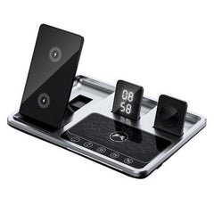 R11 Multifunctional 4-in-1 Wireless Charger – Folding Portable Charging Station with Digital Display and Time Function