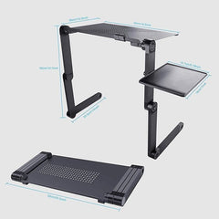 Adjustable Aluminum Laptop Desk | Ergonomic and Portable Folding Table Stand for Bedside or Couch Use | Perfect for Laptops and Tablets