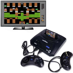 16-Bit Video Game Console for Kids with 2 Controllers – 400 Classic Games, 4K Ultra HD, HDMI Output – Black
