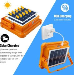 Rechargeable Solar LED Light - 4 Lighting Modes, Adjustable Color Temperature, 264 LEDs, Emergency Flashing, Portable Spotlight