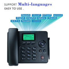Wireless GSM Desk Phone – Dual SIM, Call Recording, SMS, Caller ID, Battery Backup – Cordless Home/Office Landline Phone with Handset