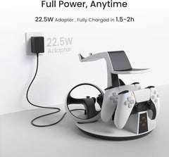 Charging Dock for PSVR2 – Game Controller and Headphones Charging Station with Controller Cradle