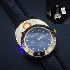 Cigarette Lighter Watch | Casual USB Charging Lighter with Heating Wire for Men (Golden)