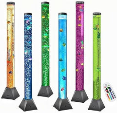 90cm LED Bubble Fish Tank - Color-Changing Mood Lamp with Soothing Water Effects, Large Aquarium Tube Decor ( Multi)