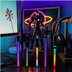 32-Bit RGB Music Rhythm Light - Sound-Activated LED with Tripod Stand, Voice Control, 3D Effects for Parties & Home Decor