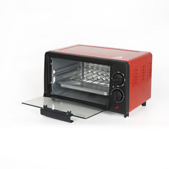 Multi-Function Electric Oven | 12L Mini Air Fryer Chicken Oven | Portable Tabletop Baking Oven with Bakeware & Rack | High-Temperature Mini Cake Oven for Home & Commercial Use (Red)