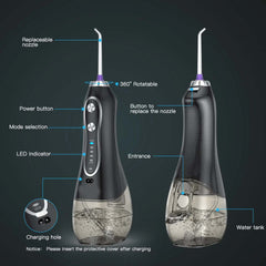 Portable Dental Water Flosser with Bag – Rechargeable Oral Irrigator for Clean Teeth, Ideal for Home and Travel, IPX7 Waterproof