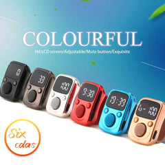 Digital LED Finger Tally Counter - Rechargeable Luminous Electronic Clicker for Prayer, Stitch Marker, and Counting Tasks | Compact Handheld Counter with Adjustable Strap & Bright LED Display | Durable and Lightweight Design in Vibrant Red Finish