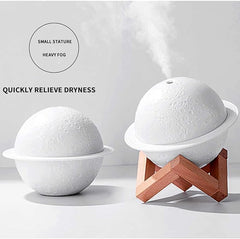 Table Desk Oil Diffuser Aroma Air Humidifier | LED Night Light with Moon Planet Design | Perfect for Living Room and Bedroom