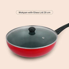 10-Piece Nonstick Cookware Set - 10X Tougher Coating, Heat-Resistant Handles, Glass Lids, Frypan, Wokpan, Nylon Turner
