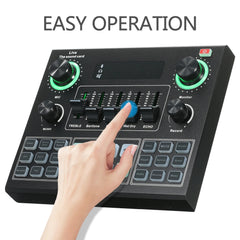 V9 Live Sound Card BT – Audio Accompanying Mixer with Sound Effects for Broadcast Recording and Network Singing on Mobile Phones