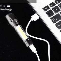 Adjustable Focus Torch Flashlight | Water-Resistant, 5 Modes | Perfect for Hurricane, Dog Walking, and Camping