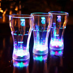 Acrylic LED Flashing Color Changing Glass | Water Activated Light-Up Beer Mug, Whiskey Cup for Parties
