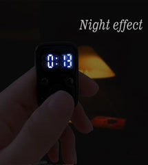 Digital LED Finger Tally Counter - Rechargeable Luminous Electronic Clicker for Prayer, Stitch Marker, and Counting Tasks | Compact Handheld Counter with Adjustable Strap & Bright LED Display | Durable and Lightweight Design in Modern Grey Finish