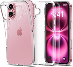 Ultra Slim Flexible Clear TPU Protective Phone Case – Scratch-Resistant Gel Rubber Silicone Cover for iPhone 16, 16 Plus, 16 Pro, and 16 Pro Max with Free Screen Protector