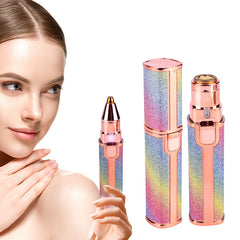 2-in-1 Eyebrow & Facial Hair Remover - USB Rechargeable with Multi-Colors, Cleaning Brush & Precision Trimming