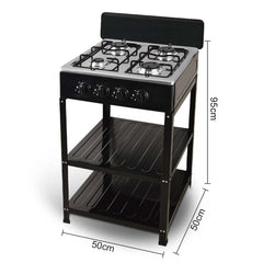 4-Burner Outdoor Gas Stove with Detachable Legs - Portable Cooking Stove for Camping, Patio, RV & Backyard BBQs