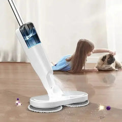Household Rechargeable 360° Spin Water Tank Steam Spray Electric Mop