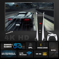 4K Retro M5 Video Game Console TV-Box – Built-in 20,000 Retro Games, Two Wireless Controllers, 64GB/128GB Memory, HDMI, CPS, PS1, GBA Support