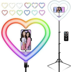 JM26-10 RGB LED Heart-Shaped Ring Light – Elegant and Flexible Lighting for Enhanced Photography and Videography