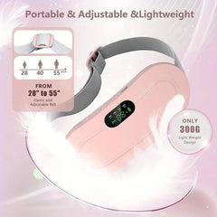 Electric Period Heating Belt - Portable Waist, Back, and Belly Pain Relief with Heating & Massage, 3 Heat Levels, 4 Vibration Modes