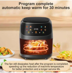 Multifunctional Digital Touch Air Fryer | 8L Capacity, 2400W Power | Sleek Black Design
